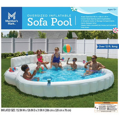 6-Person Inflatable Pool Lounge | Built-in Coolers & Drink Holders