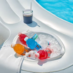 6-Person Inflatable Pool Lounge | Built-in Coolers & Drink Holders