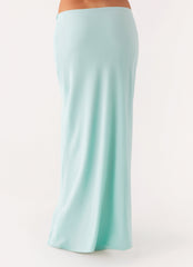 Another Life Chiffon Maxi Skirt - Pale Blue