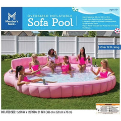 6-Person Inflatable Pool Lounge | Built-in Coolers & Drink Holders